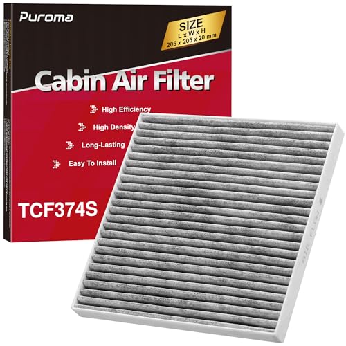Puroma Cabin Air Filter with Activated Carbon, Replacement for CP374, CF10374, CAF1765, CAF7765, Tacoma, Dodge Dart, Pontiac Vibe, 87139-YZZ09 and 88508-04010, Chrysler: 68164981AA - Image 1