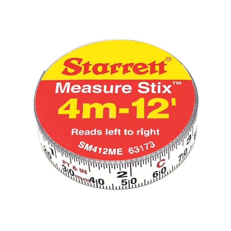 Starrett Tape Measure Stix with Adhesive Backing  Mount to Work Bench Saw Table Drafting Table  12 x 12 English Metric LeftRight Reading  SM412ME - Image 1