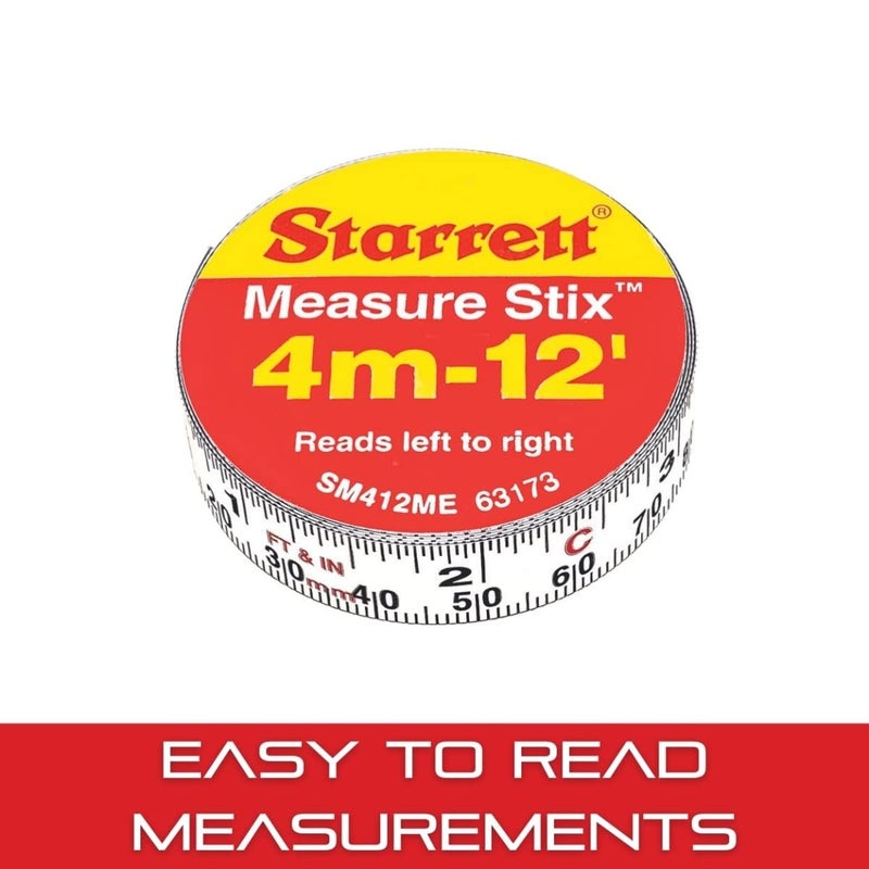 Starrett Tape Measure Stix with Adhesive Backing  Mount to Work Bench Saw Table Drafting Table  12 x 12 English Metric LeftRight Reading  SM412ME - Image 4