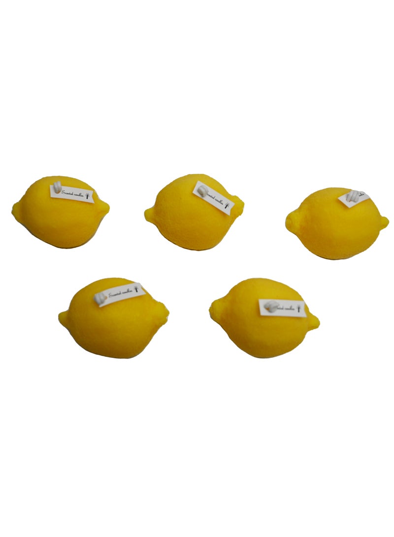 Innovity Lemon-Shaped Soy Candle Set - Refreshing Lime Basil and Citrus Fragrance in Yellow and Orange Colors for Vibrant Home Decor and Aromatherapy Experience - Image 2