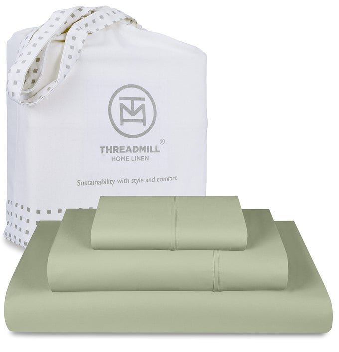 COTTON TWIN SHEET SET 100 COTTON SHEETS FOR TWIN SIZE BED SOLID SATEEN TWIN BED SHEETS SET WITH 16 DEEP POCKET SOFT BREATHABLE 3PIECE COOLING SHEET SET SAGE GREEN