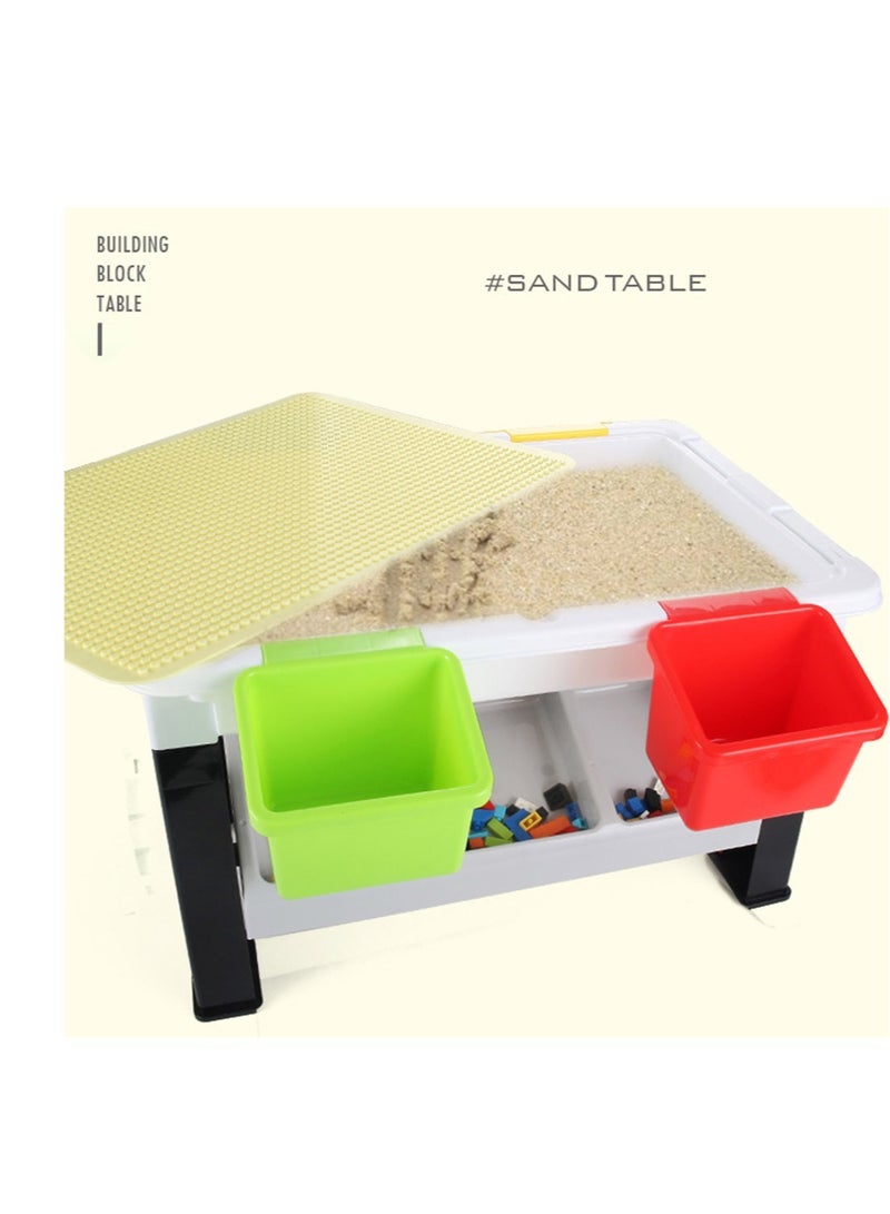 3 In One Activity And Block Table Toys Table 300 Blocks Compatible Study Table Water Play Table Sand Table Multipurpose Table Boys Girl Kids Furniture Sensory Play Homeschooling  - Image 3
