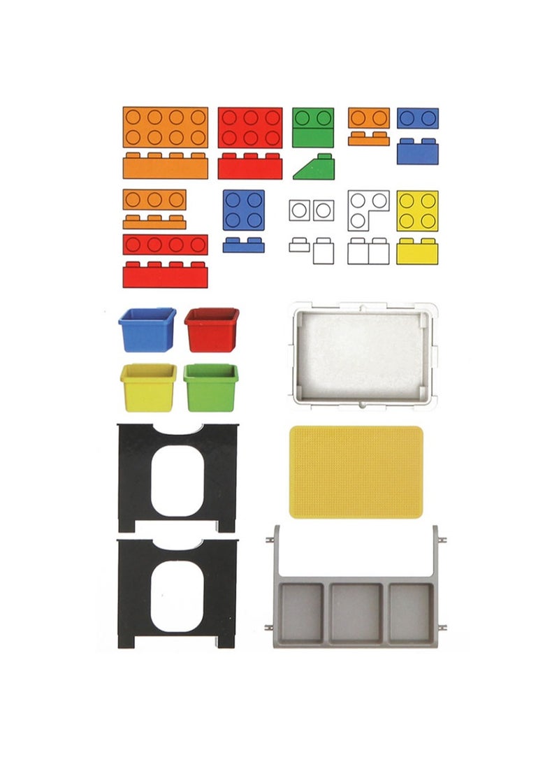 3 In One Activity And Block Table Toys Table 300 Blocks Compatible Study Table Water Play Table Sand Table Multipurpose Table Boys Girl Kids Furniture Sensory Play Homeschooling  - Image 2