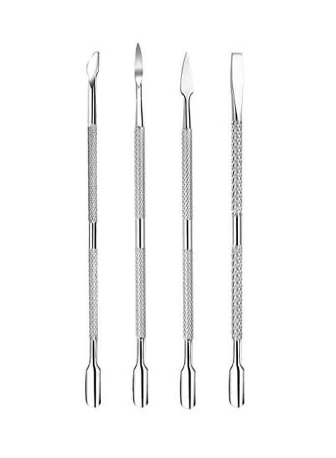 Gleevia 4Pcs Cuticle Pusher Remover and Cutter, Creatiee Double Ended Stainless Steel Cuticle Cleaner Nail Gel Polish Removal, Manicure Pedicure Nail Tools for Fingernails Toenails - Professional & Durable - Image 2