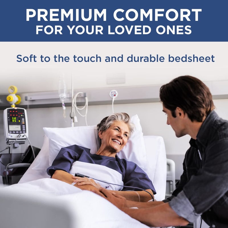 SHOPBEDDING 4 Pack Fitted Hospital Bed Sheets - Cotton Rich Soft Knitted Jersey Sheet 36  x 84  x 12""  - Image 4