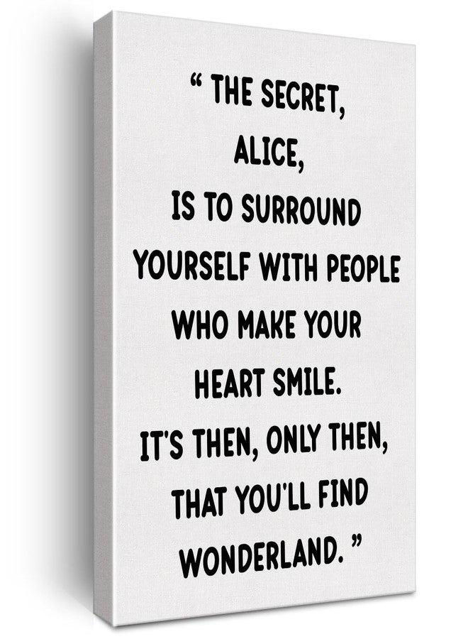 Zauly Canvas Art Print Alice in Wonderland Quote 12"x15" Framed Ready to Hang Home Office Living Room Decor - Image 1