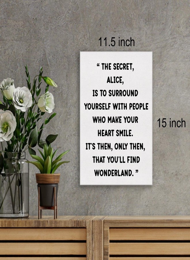 Zauly Canvas Art Print Alice in Wonderland Quote 12"x15" Framed Ready to Hang Home Office Living Room Decor - Image 2