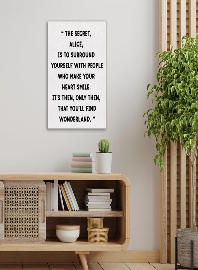 Zauly Canvas Art Print Alice in Wonderland Quote 12"x15" Framed Ready to Hang Home Office Living Room Decor - Image 4