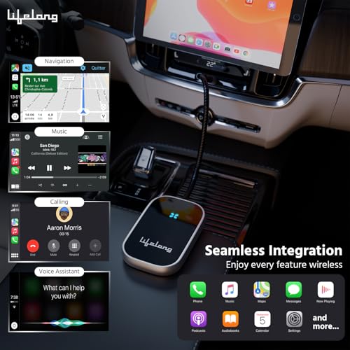 Lifelong Wireless Android Auto Adapter and Wireless Carplay Adapter for Car | Converts Wired to Wireless | Includes USB C/A | No App Required | 2 in 1 Stick Cast - Supports Bluetooth & Wi-Fi (LLECA18) - Image 3