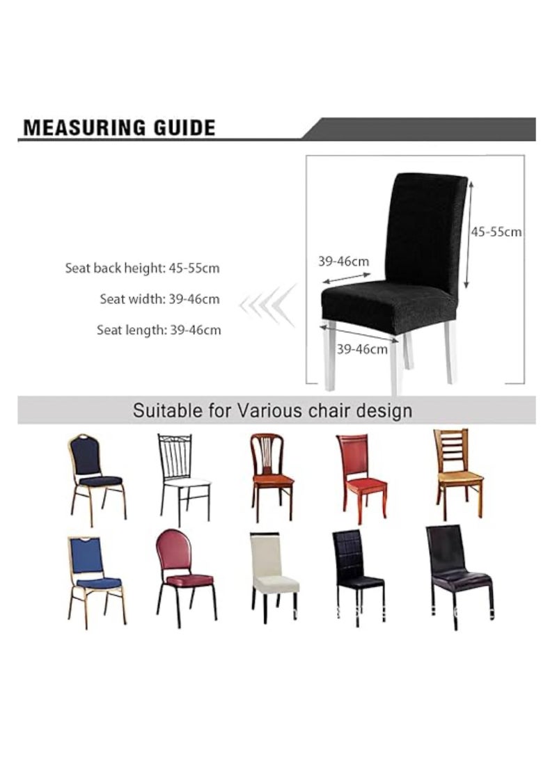 4 PCS Chair Cover Stretch Dining Chair Covers Removable Washable Home Chair Hotel Restaurant Chair Cover Four Seasons Universal Chair Cover for Dining Room, Banquet，Hotel(Black) - Image 5