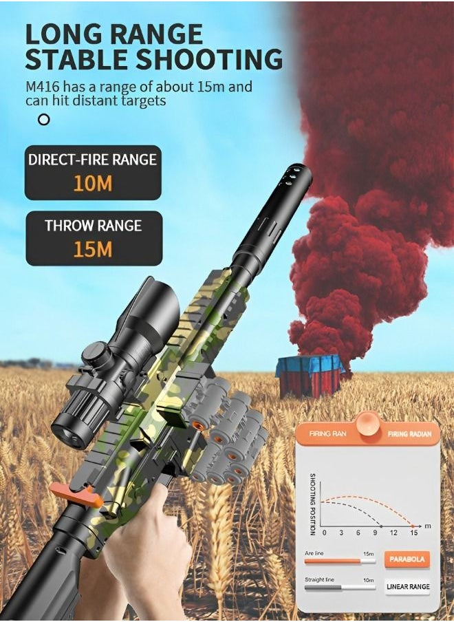 GROIC - مسدس لعبة M416 رصاصات ناعمة، لعبة مسدس تفجير رغوي، ألعاب الرماية رشاش ألعاب M416 مسدس رصاص ناعم مع رصاصة إيفا الناعمة وملحقاتها - Image 1