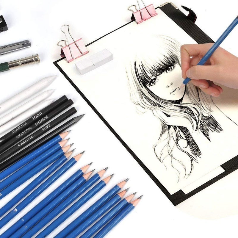 مجموعة أقلام الرسم بالخطاطة باللون الأسود من 35 قطعة - مجموعة أقلام الرسم المحمولة بقبة مقضمة ومعدات خالية من الحمض وصديقة للبيئة للمبتدئين والفنانين المحترفين وحبيبات الحرف اليدوية - Image 5
