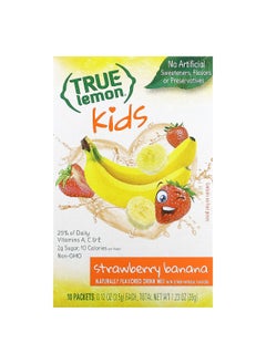 True Citrus True Citrus, True Lemon, Kids Drink Mix, Strawberry Banana, 10 Packets, 0.12 oz (3.5 g) Each  - Image 1