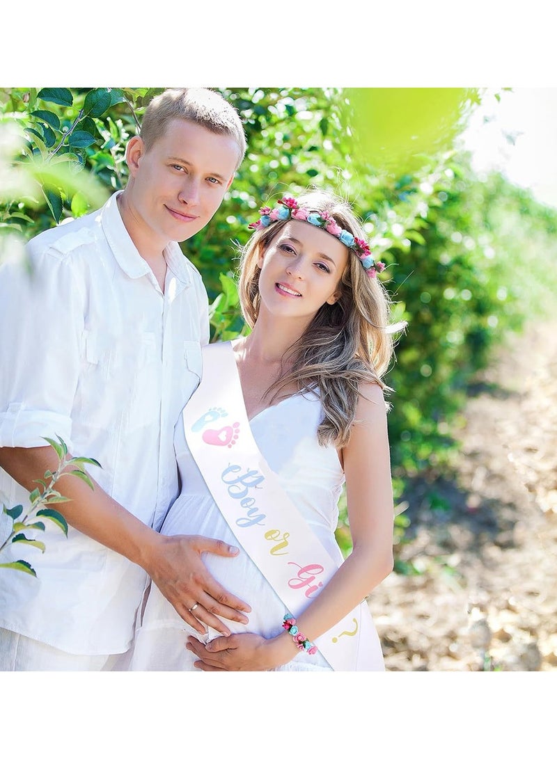 Baby Gender Reveal Party Voting Set with 1 Poll Poster, 54 Votes (27 Boys, 27 Girls) and 1 Ribbon, Family/Party/Outdoor/Anniversary/Festive Including "Boy or Girl" Strap, Poll Poster, Stickers and Interactive Games - Image 3