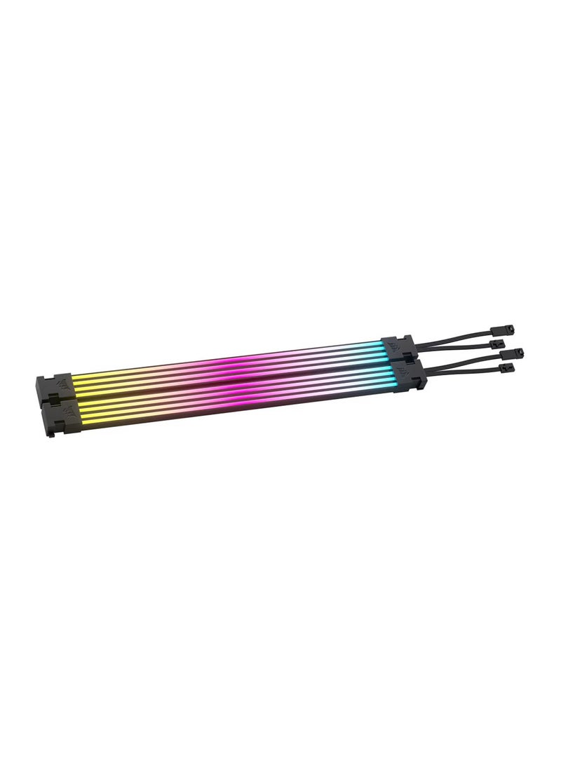 CORSAIR ARGB PSU Cable Strips, Premium Cable Sleeving with Addressable RGB Lighting, Customizable Light Effects, Compatible with Corsair Power Supplies, 2 x 600mm Strips, 5V RGB Connector | CP-8920282 Multicolour - Image 1