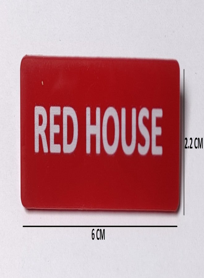 MOREL CLASS RED HOUSE BADGE IN RED ACRYLIC PINBACK USE FOR SCHOOL, COLLEGE CLASSES, OFFICE STAFF, NAME BADGE |PACK OF 10| - Image 3