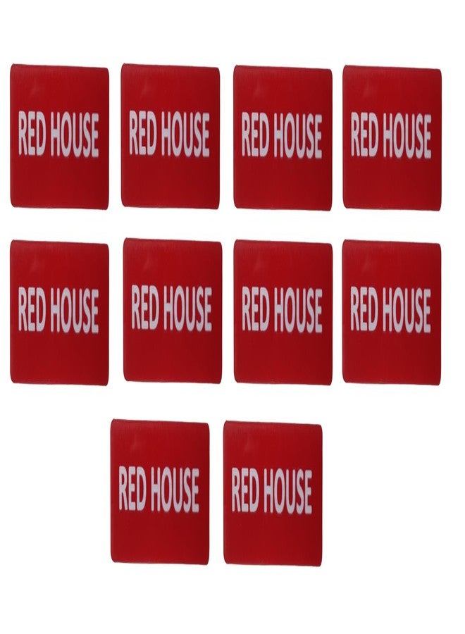 MOREL CLASS RED HOUSE BADGE IN RED ACRYLIC PINBACK USE FOR SCHOOL, COLLEGE CLASSES, OFFICE STAFF, NAME BADGE |PACK OF 10| - Image 2