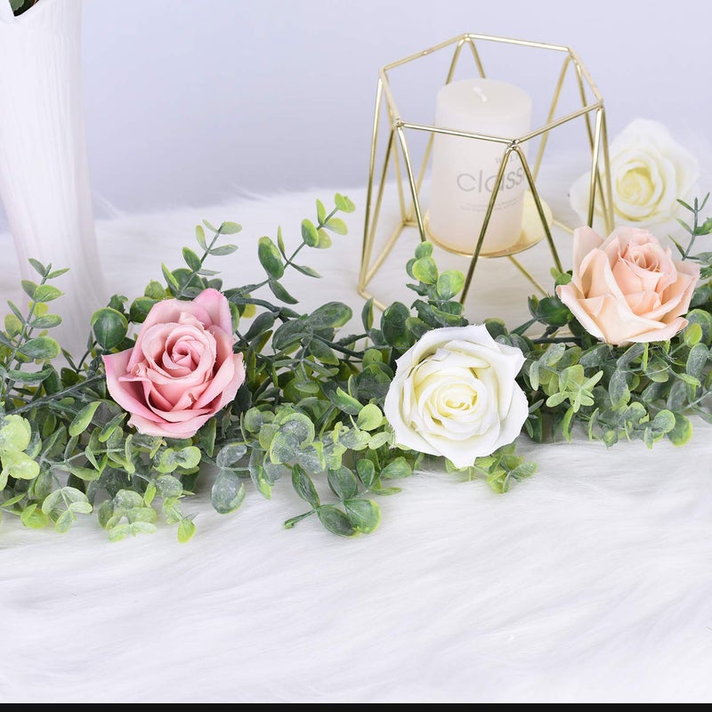 DearHouse 6 Pack Faux Eucalyptus Garland Plant, Artificial Vines Hanging Eucalyptus Leaves Greenery Garland for Wedding Backdrop Arch Wall Decor, 5.9 Feet/pcs UV Protected Indoor Outdoor - Image 5