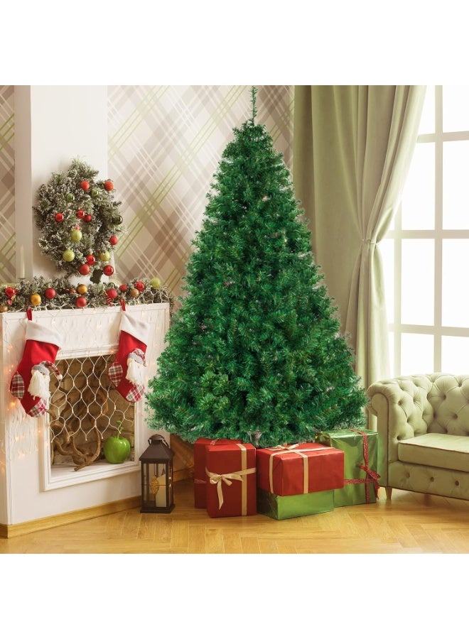 YQbest Artificial Christmas Tree, Premium Unlit Hinged Design, Dense Branches Realistic Holiday Décor​ w/Easy Assembly, Base - Image 1