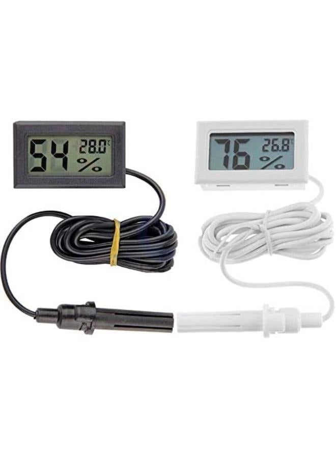Generic Mini Digital LCD Thermometer Hygrometer with Wire Humidity and Temperature Meter Indoor Black/White - Image 5