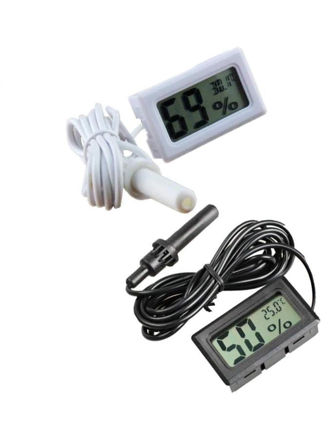 Generic Mini Digital LCD Thermometer Hygrometer with Wire Humidity and Temperature Meter Indoor Black/White - Image 2