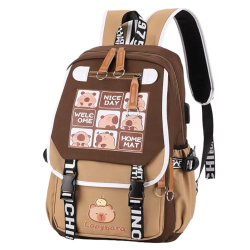 Lushandy Capybara Backpack, Cute Capibara Backpacks Kawaii Kapibara Stuff Large Cartoon Capybara Bag Ita Bag - Image 1