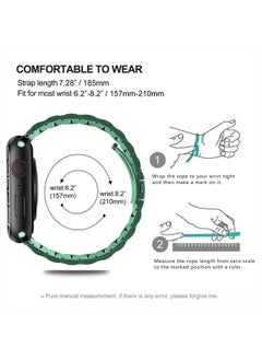 DEALELE Bands Compatible with iWatch 38mm 42mm 40mm 44mm 41mm 45mm 49mm, Solid Stainless Steel Metal Strap Replacement for Apple Watch Series 8 / 7 / 6 / 5 / 4 / 3 / SE / Ultra Women Men (Green, 42mm/  - Image 5