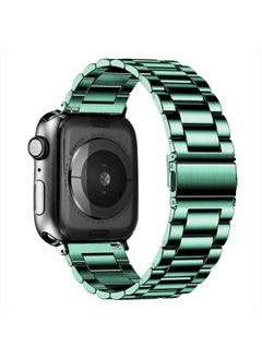 DEALELE Bands Compatible with iWatch 38mm 42mm 40mm 44mm 41mm 45mm 49mm, Solid Stainless Steel Metal Strap Replacement for Apple Watch Series 8 / 7 / 6 / 5 / 4 / 3 / SE / Ultra Women Men (Green, 42mm/  - Image 1