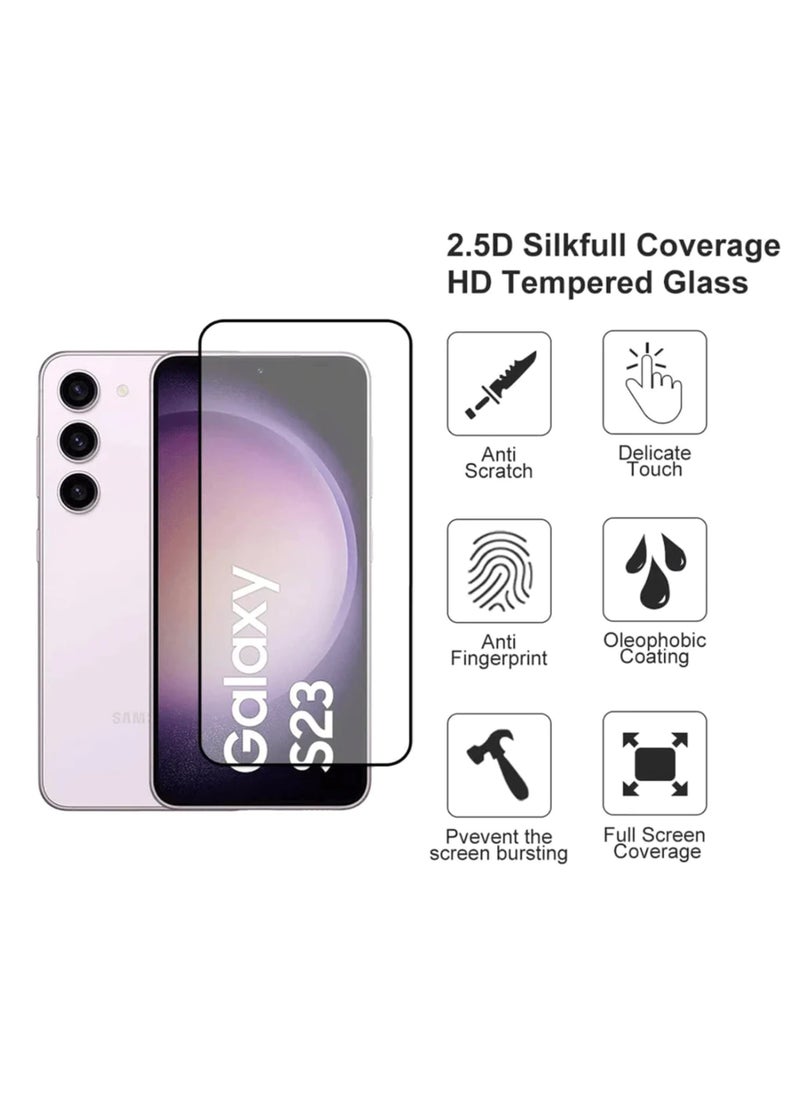 Generic Samsung Galaxy S23 - Finger Print Unlocking Edge to Edge Tempered Glass Screen Protector with high transparency, high sensitivity and delicate touch feeling.  - Image 2