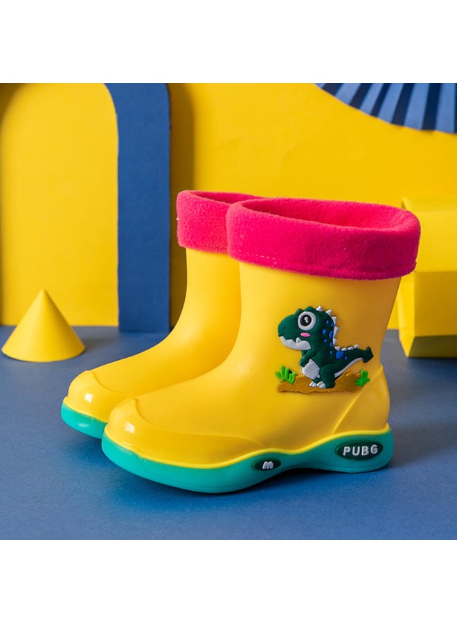 Children's Rain Boots For Girls, Fleece-lined Waterproof Non-slip Rain Shoes For Toddlers And Young Boys, Thickened And Warm