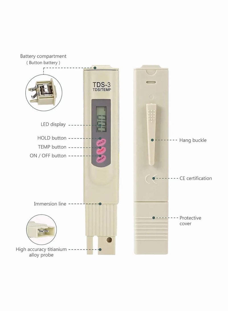TDS المياه متر LCD جهاز اختبار المياه الرقمية مناسبة لأحواض السمك  - Image 5