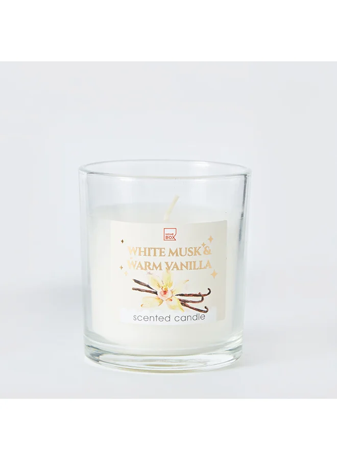 Home Box Qara White Musk and Warm Vanilla Jar Candle 7 x 8 x 7 cm