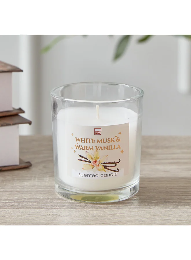هوم بوكس Qara White Musk and Warm Vanilla Jar Candle 7 x 8 x 7 cm