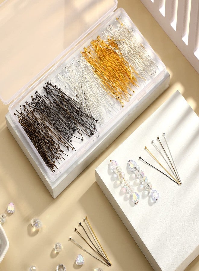 Waydress 500 Pcs 2 Inch Eye Pins for Jewelry Making Flat Head Pins 50 mm Brass Jewelry Making Supplies with Balls Earring Findings for Craft Bracelet Accessories(Gold, Silver, Bronze, White, Black) - Image 4