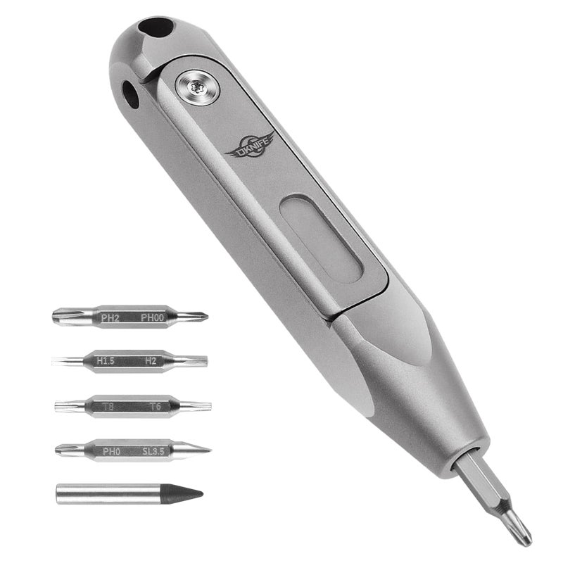 OKNIFE Otacle D1 Titanium Small EDC Multi Bit Pocket Screwdriver, 9 in 1 Mini Precision Screwdriver Set, S2 Steel Magnetic Bits for Work or Daily Use - Image 1