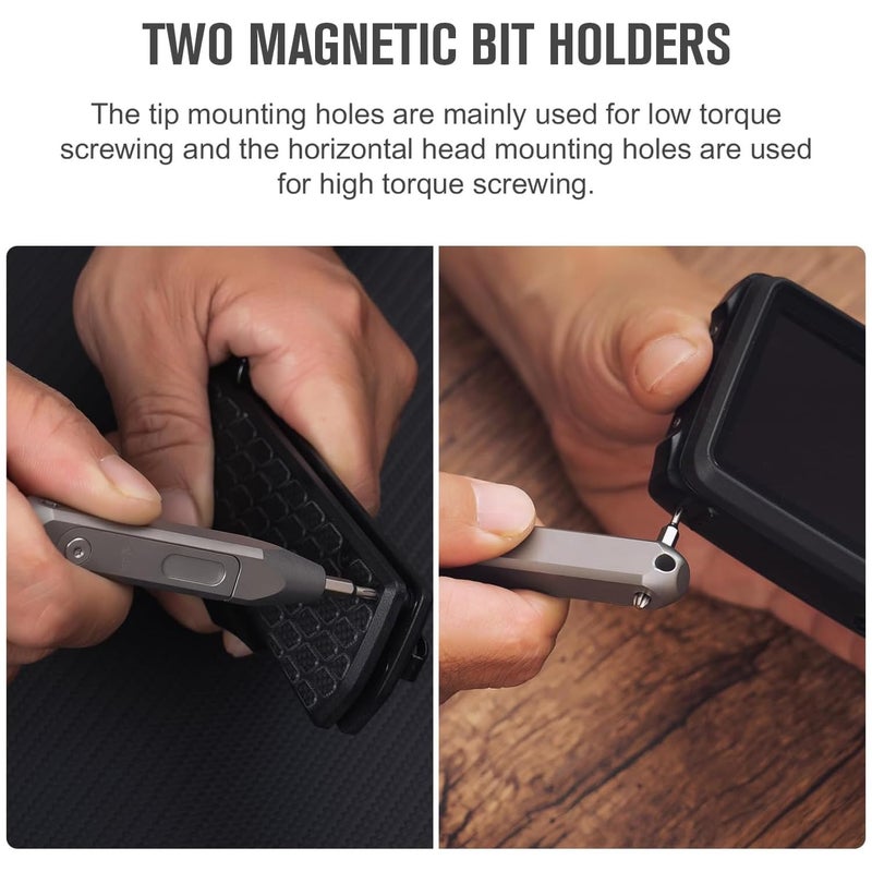 OKNIFE Otacle D1 Titanium Small EDC Multi Bit Pocket Screwdriver, 9 in 1 Mini Precision Screwdriver Set, S2 Steel Magnetic Bits for Work or Daily Use - Image 4