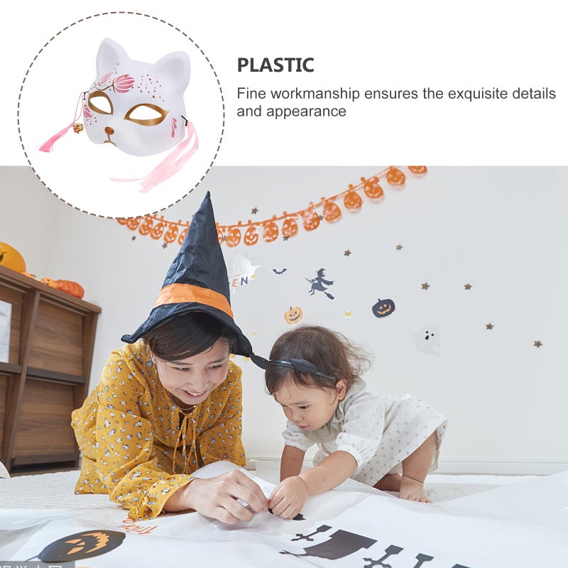 Creative Halloween Fox Half Face Mask Set For Party Cosplay Sakura Design - Image 4