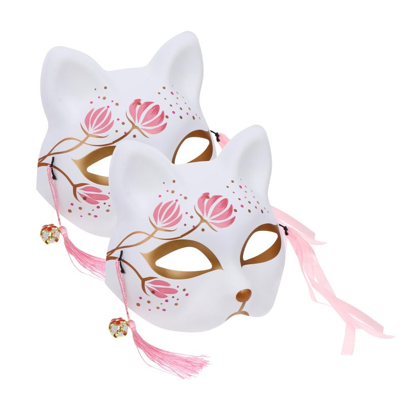 Creative Halloween Fox Half Face Mask Set For Party Cosplay Sakura Design - Image 2