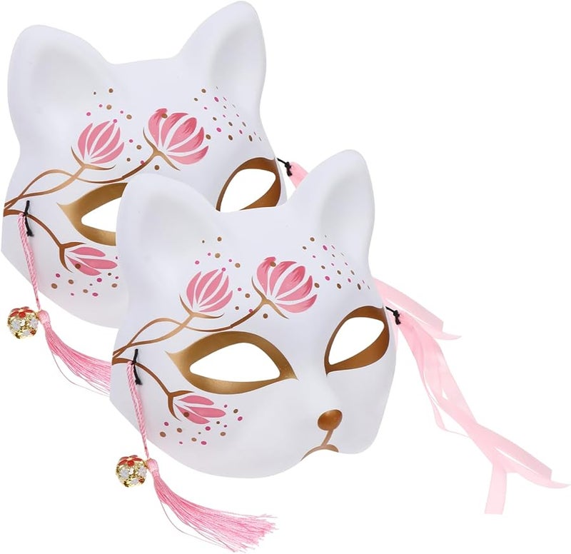 Creative Halloween Fox Half Face Mask Set For Party Cosplay Sakura Design - Image 1