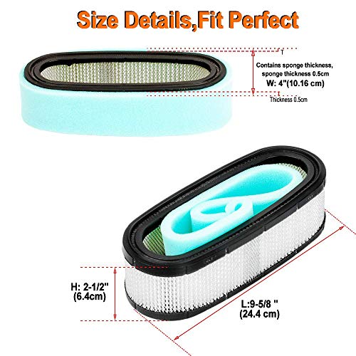 HIFROM Air Filter Compatible with 394019S 394019 398825 4136 5052H 5052K Lawn Mower with 272490S Pre Filter - Image 3