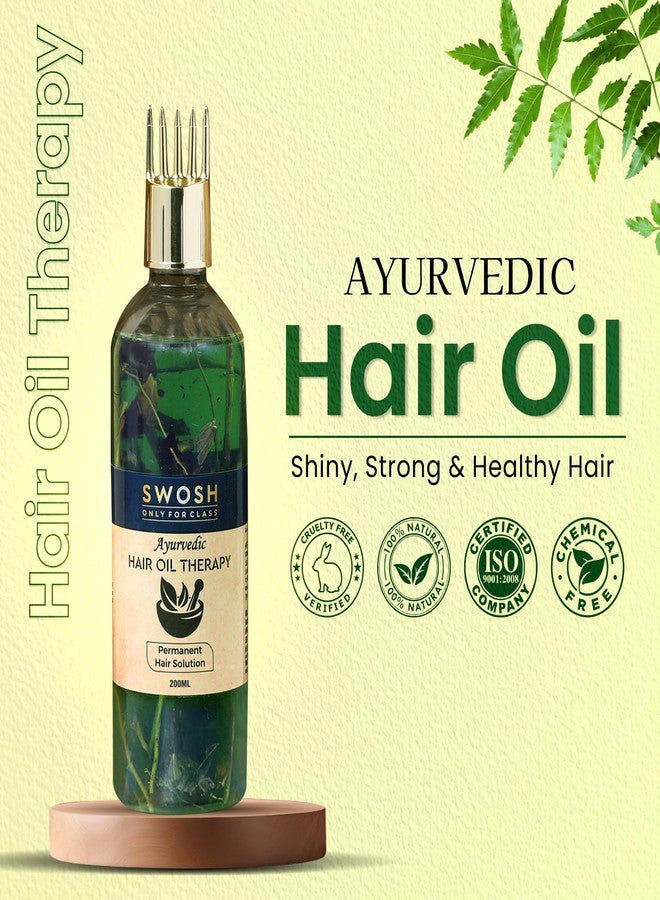 SWOSH Ayurvedic Amla, Brahmi and Bhringraj Oil For Anti Hair Fall and Dandruff With Built In Comb Applicator Bottle 100 ml Made With Natural and Herbal Jadibutti For Men and Women | 100% Vegan - Image 2