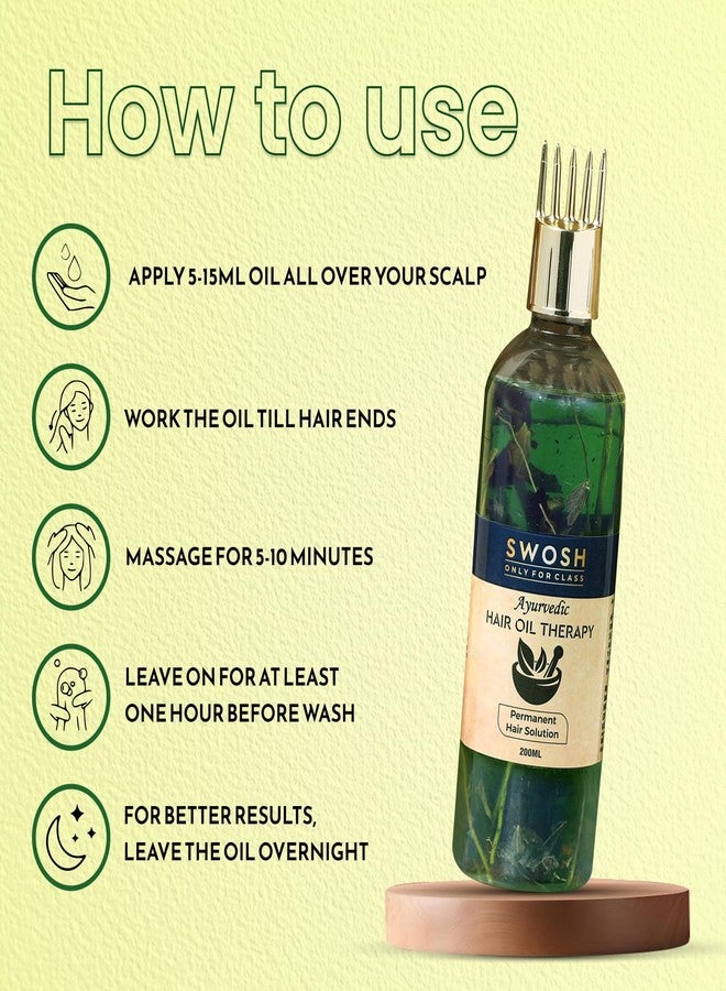 SWOSH Ayurvedic Amla, Brahmi and Bhringraj Oil For Anti Hair Fall and Dandruff With Built In Comb Applicator Bottle 100 ml Made With Natural and Herbal Jadibutti For Men and Women | 100% Vegan - Image 4