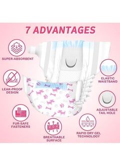 Reelyo Disposable Dog Diapers for Female Dogs Adjustable Female Dog Wraps with Leak Proof Fit, Puppy Diaper Liners Ultra Absorbent Doggie Diapers for Female Dogs Incontinence, Excitable Urination（10PCS Female Dogs）  - Image 3