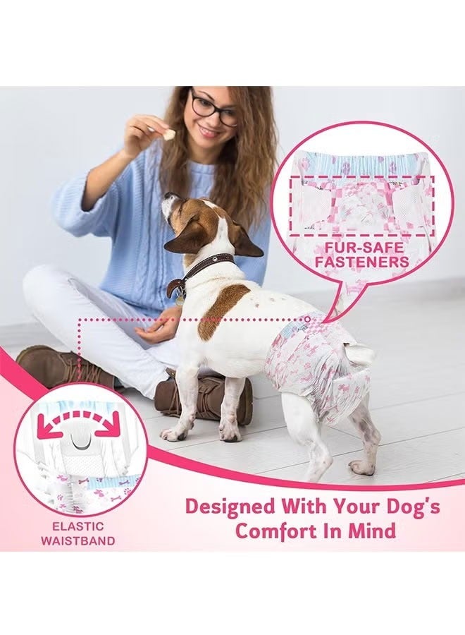 ريليو حفاضات الكلب التي يمكن التخلص منها للكلاب الكلاب القابلة للتعديل الكلب الكلب مع تسرب مناسبة ، الجرو بطانات حفاضات الجرو جدا حفاضات الكلب الامتصاص للكلاب الإناث سلس ، التبول المثير （10pcs الكلاب الإناث） - Image 5