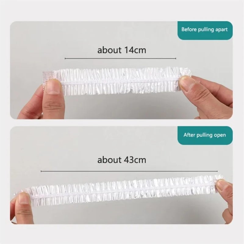 CAVERNSHOP 100Pcs Elastic Food Storage Covers Adjustable Sealing Bowl Lids Disposable Fresh Keeping Bags for Vegetables Fridge Storage BPA Free Kitchen Wrap Seal Bags - Image 2