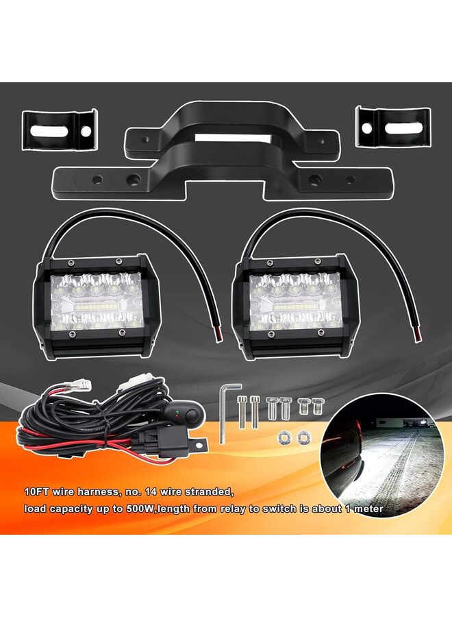 Generic Ow Hitch  Lights with Harness 2 PCS 4 Inch 60W  Pods,2.5 Inch Tow Hitch Mounting Brackets Backup Reverse Lights Compatible with Pickup ATV SUV Truck Trailer Boat  - Image 3