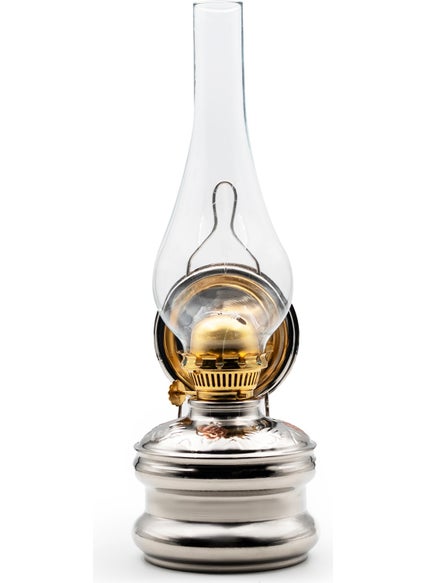 Antep Basket Silver Plated Copper Gas Lamp