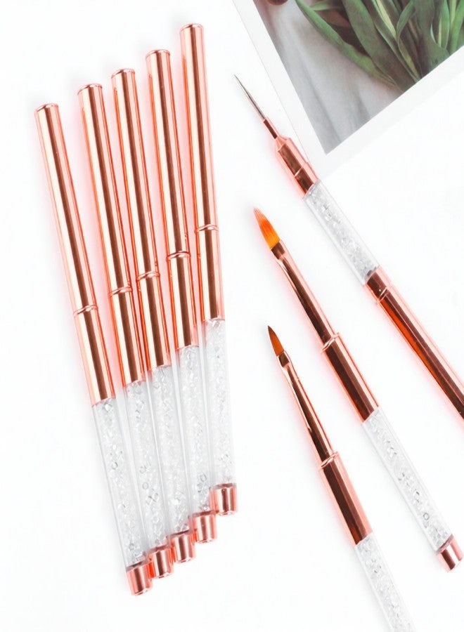 Rose Gold Nail Art Brush Line Dot Drill Brush Pen Therapy Pen Nail Art Tool - Image 2