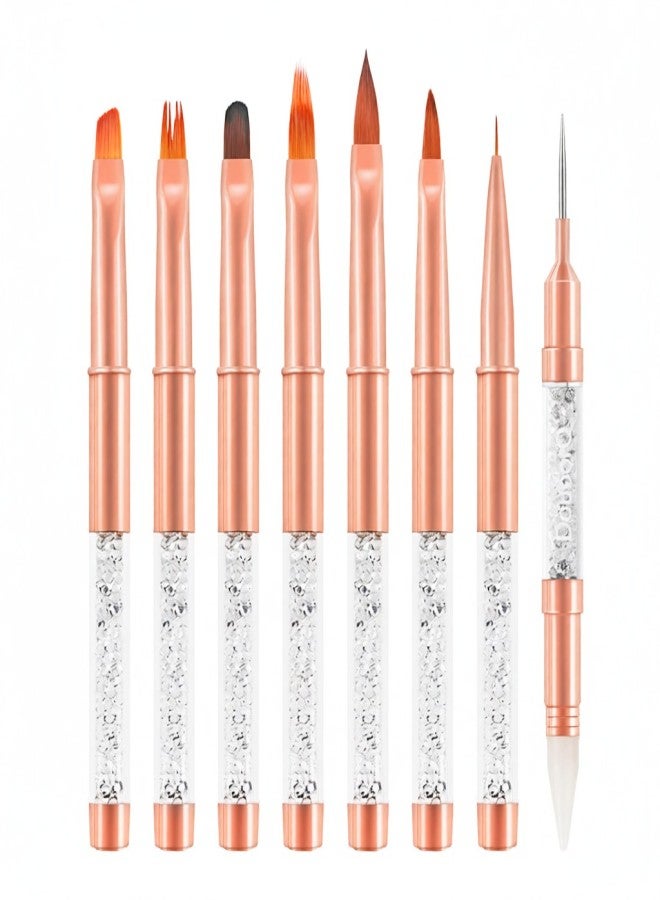Rose Gold Nail Art Brush Line Dot Drill Brush Pen Therapy Pen Nail Art Tool - Image 5