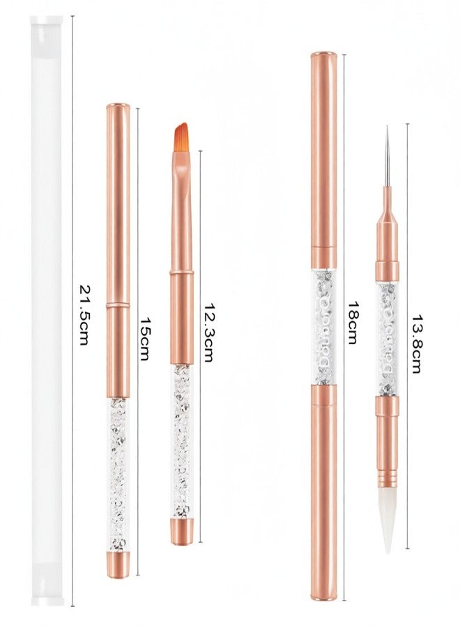Rose Gold Nail Art Brush Line Dot Drill Brush Pen Therapy Pen Nail Art Tool - Image 4